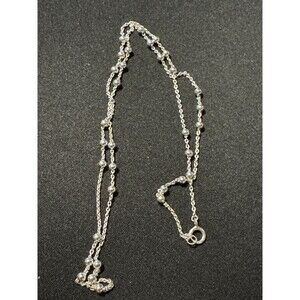 JCM 925 Ball Bead Stationed Necklace 19in EUC Shipped in Teal Pouch
